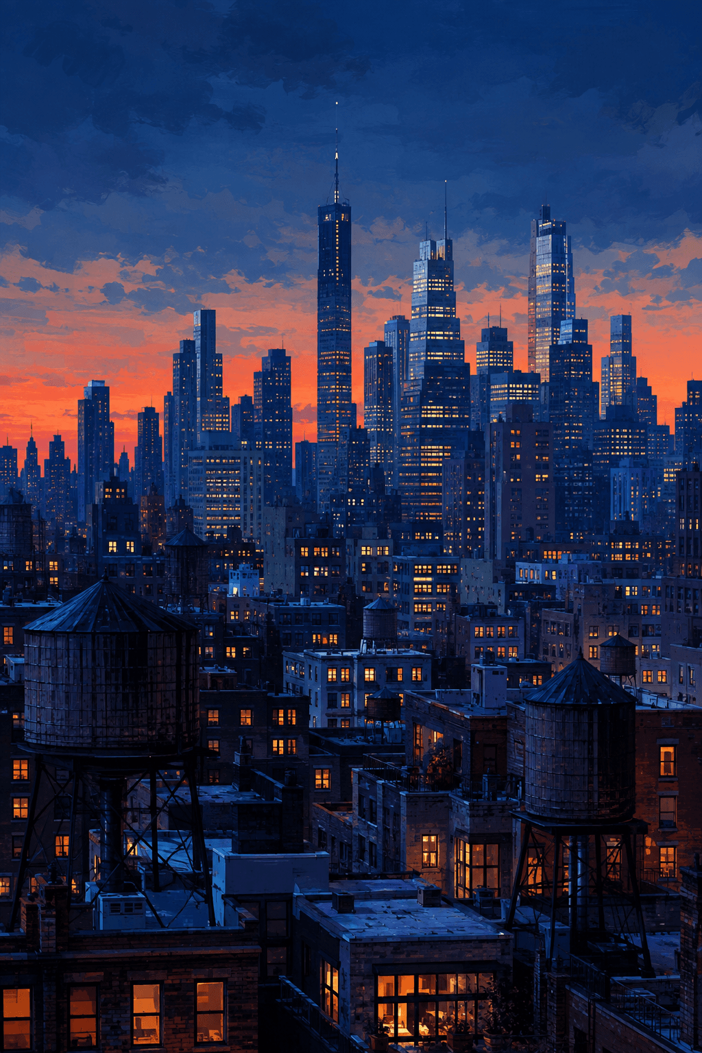 Windows at Blue Hour by Nadia Ellis